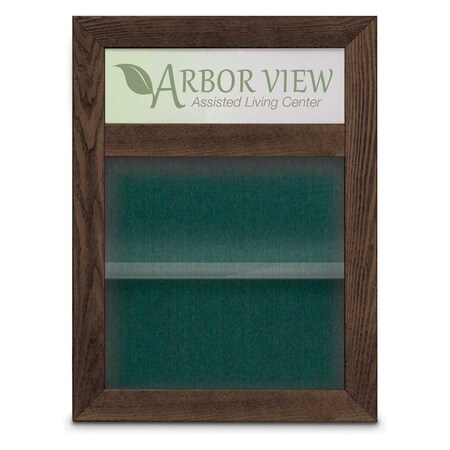 United Visual Products Outdoor Enclosed Combo Board, 48"x36", Gold Frame/Blue & Pumice UVCB4836ODG-BLUE-PUMICE